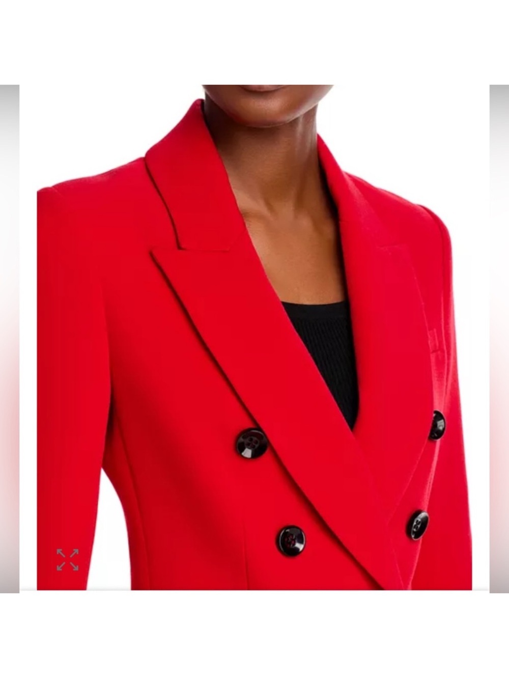 Women's Toccin Red Double-Breasted Kylie Blazer with matching Gaia Flared Pants